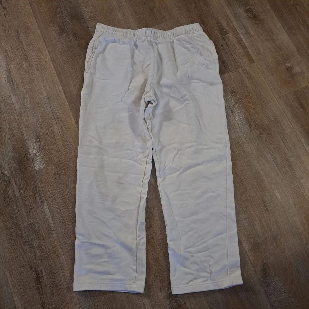 Cory Vines Open-bottom Sweatpants White/Off-White 100% Cotton Men's Size Large